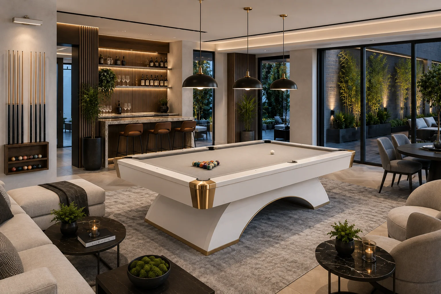 Lüks Evlerde Bilardo Masası Nasıl Konumlandırılır? İç Mimari ve Tasarım Rehberi